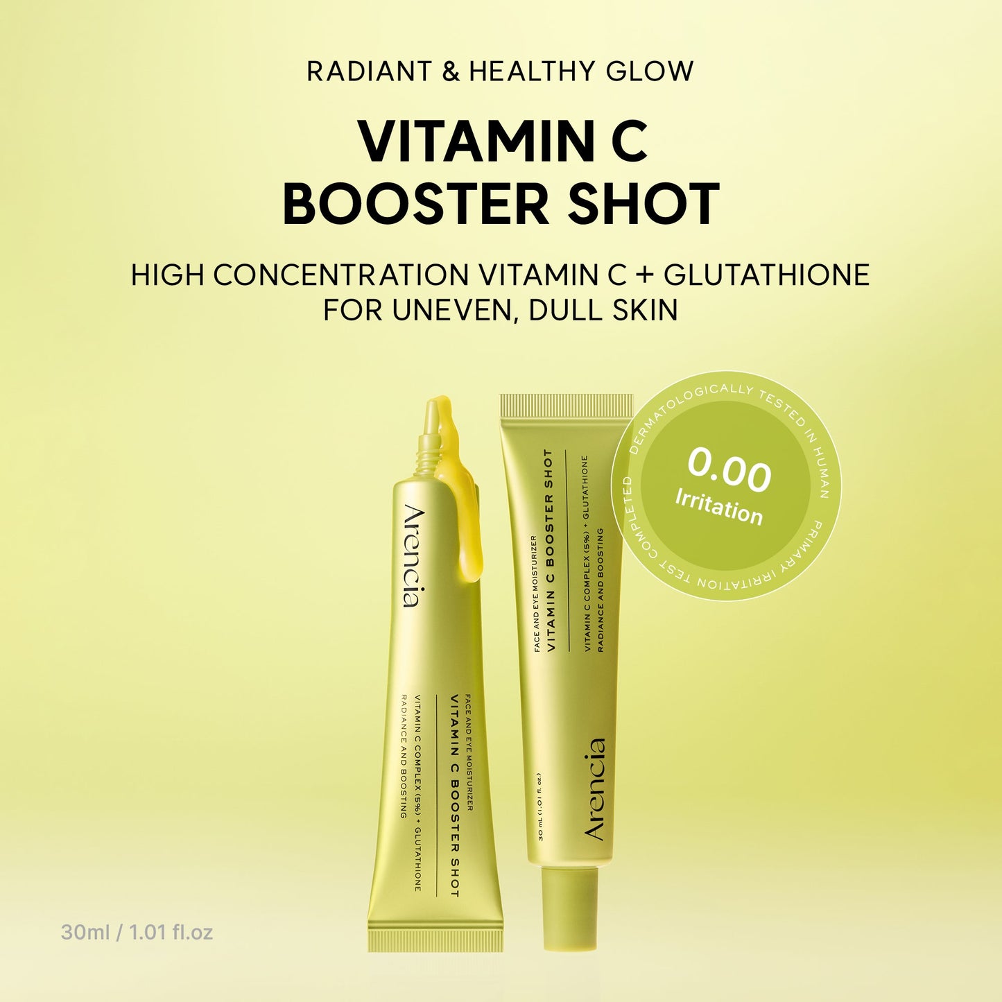 Veloriah™ Vitamin C Booster Shot, Pure Vitamin C + Glutathione for Bright, Healthy Skin Glow, 1.01 fl oz