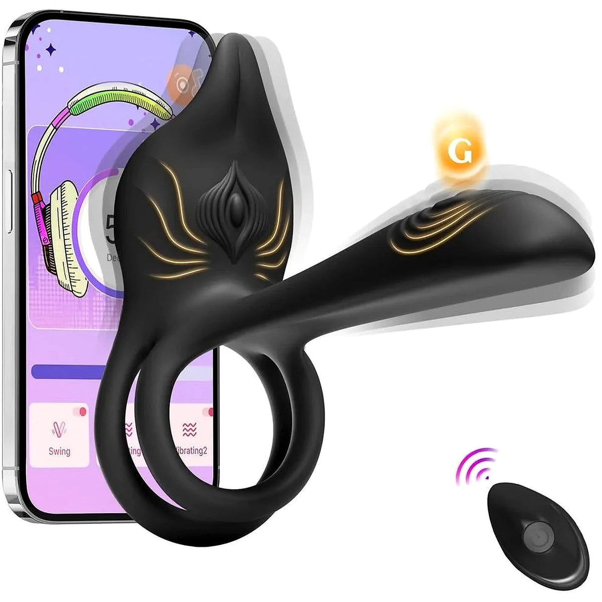 Veloriah™ Dual Fox Men's Vibrating Ring